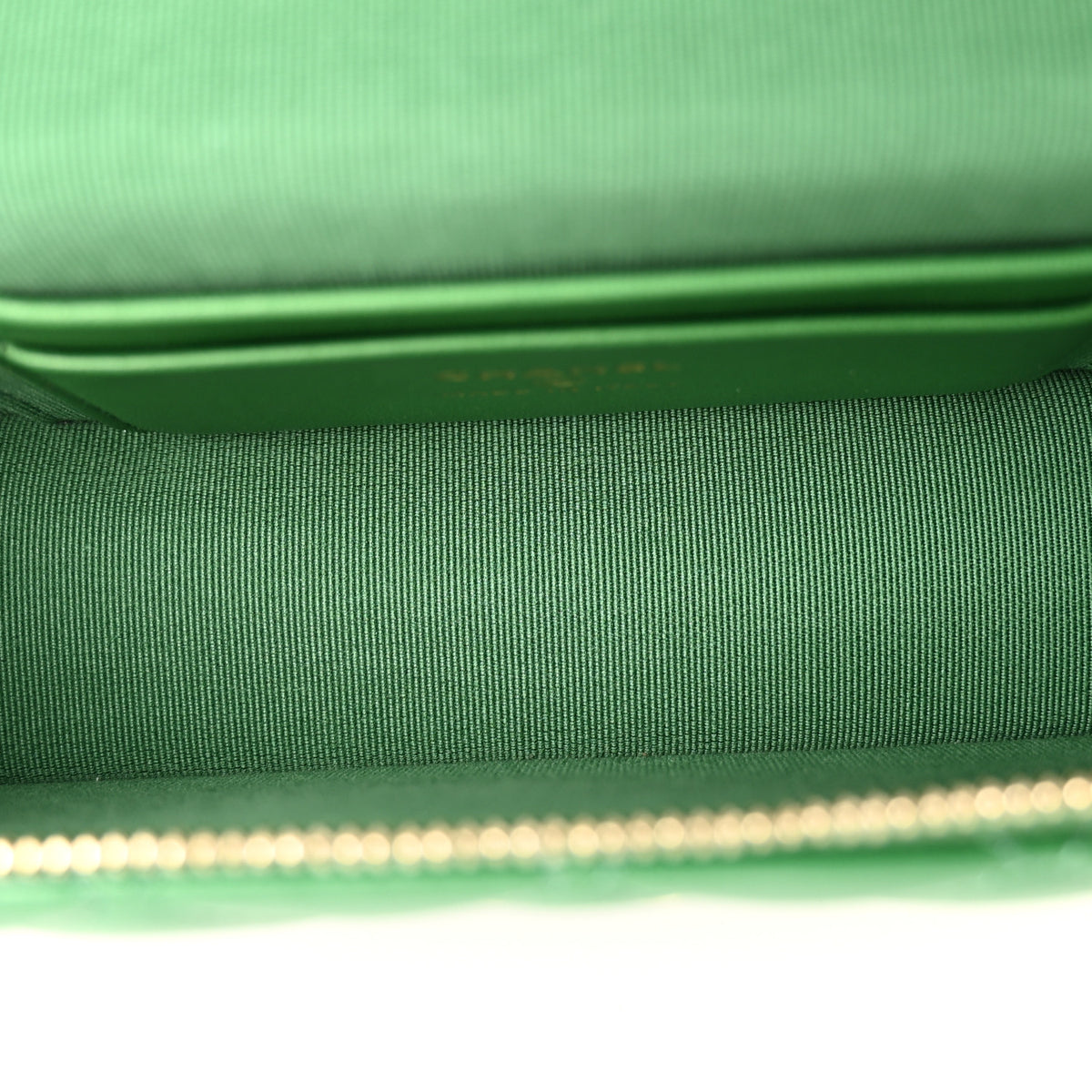 Chanel Lambskin Quilted Top Handle Slim Vanity With Chain Green 5 of 10