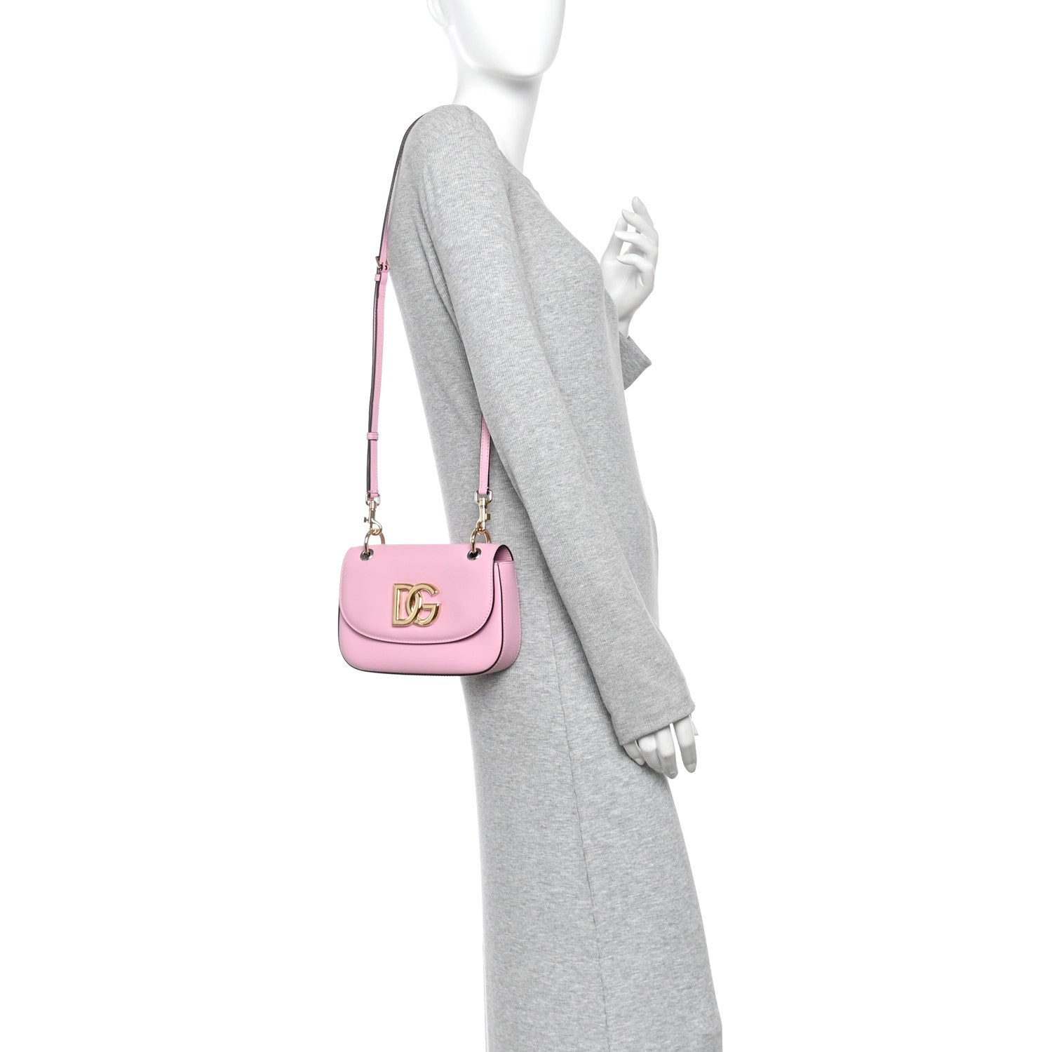 Dolce & Gabbana Calfskin 3.5 Flap Crossbody Bag Pink 2 of 9