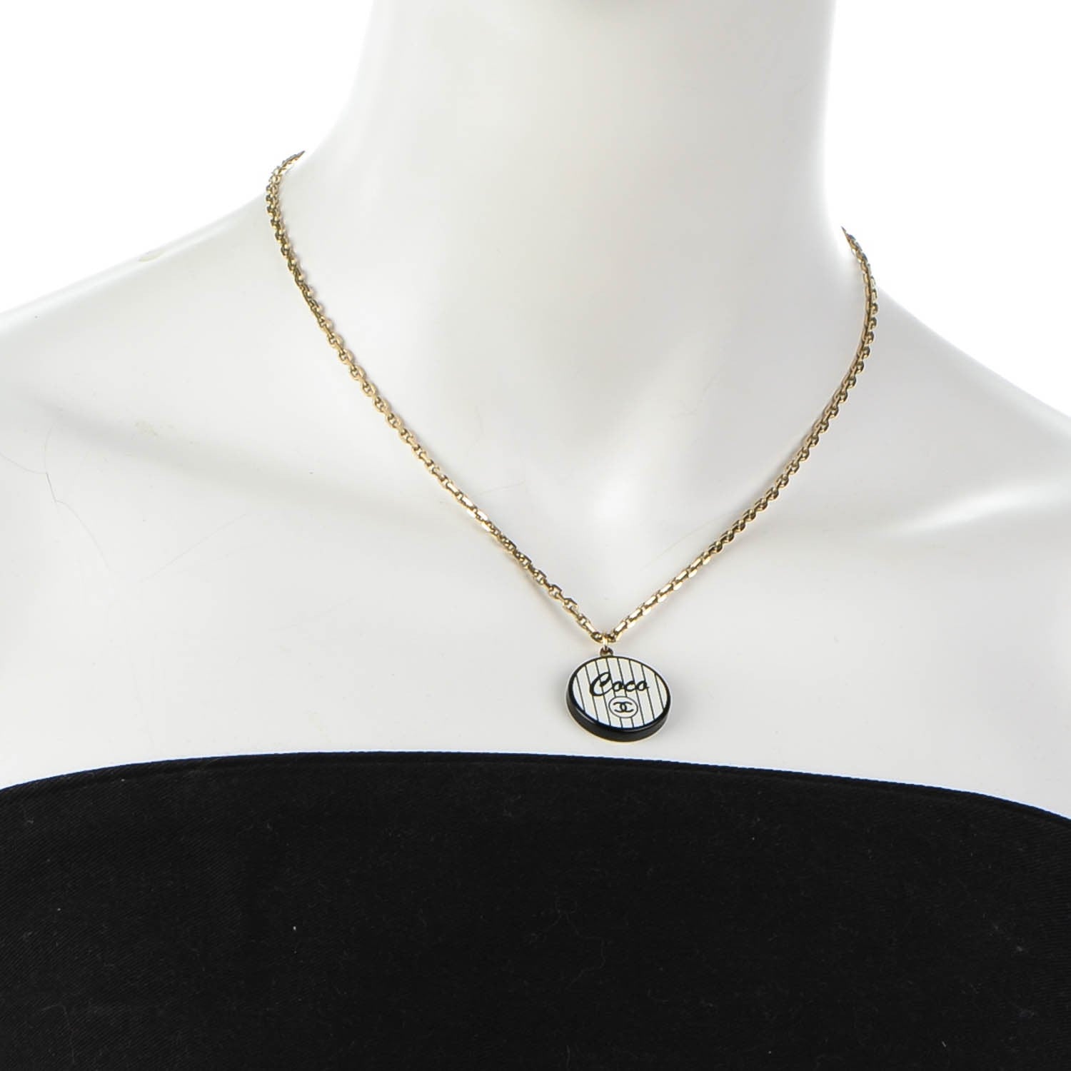 Chanel Resin Coco Necklace Black White 2 of 6