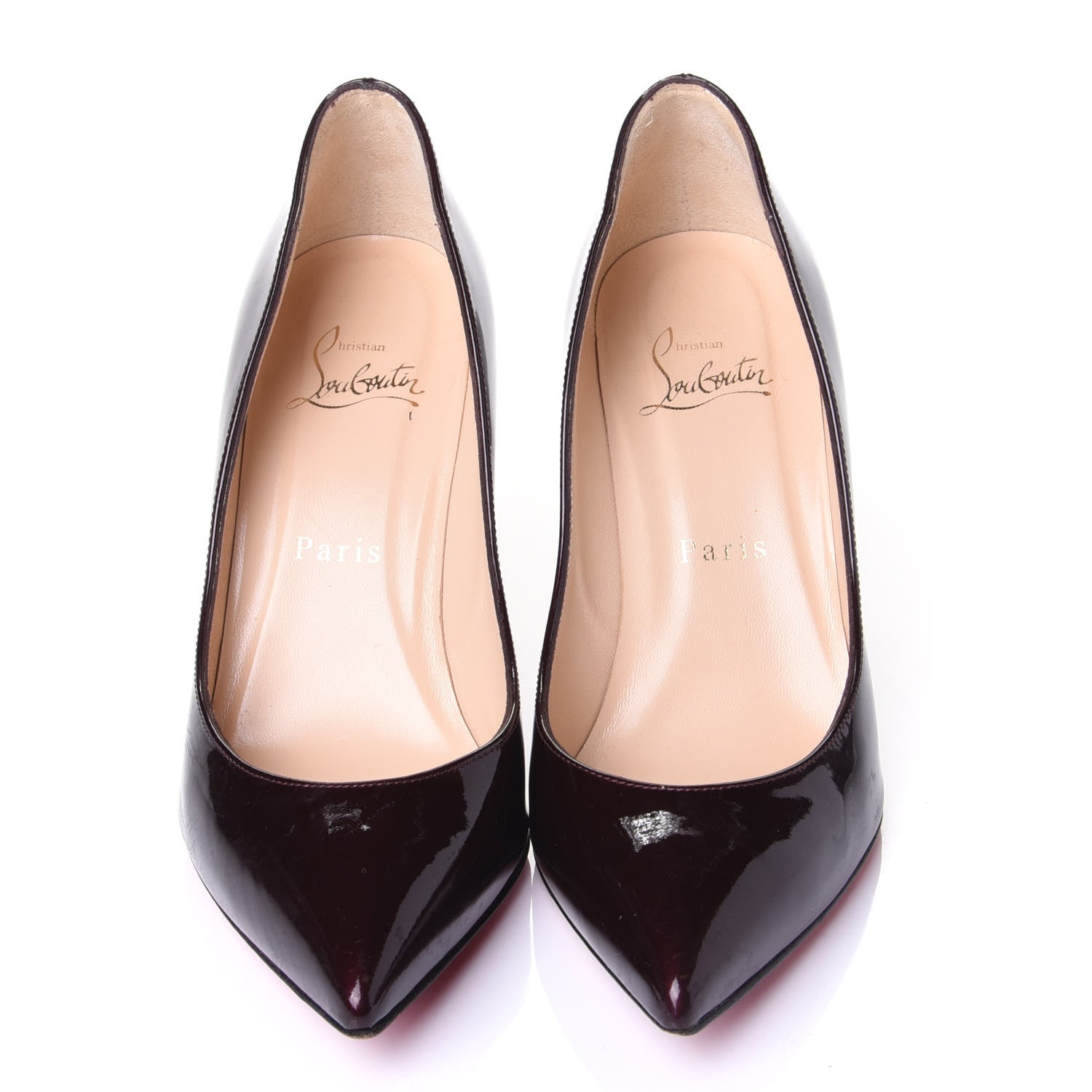 Christian Louboutin Metal Patent Piou Piou 85 Pumps 36.5 Rouge Noir 5 of 10