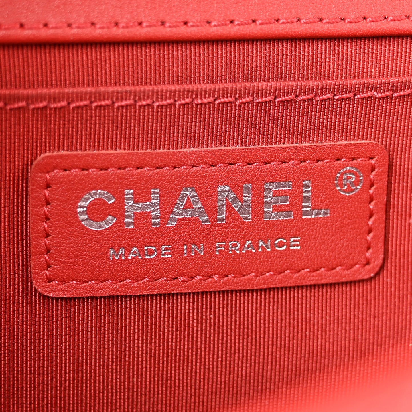 Calfskin Chevron Quilted Medium Boy Flap Red