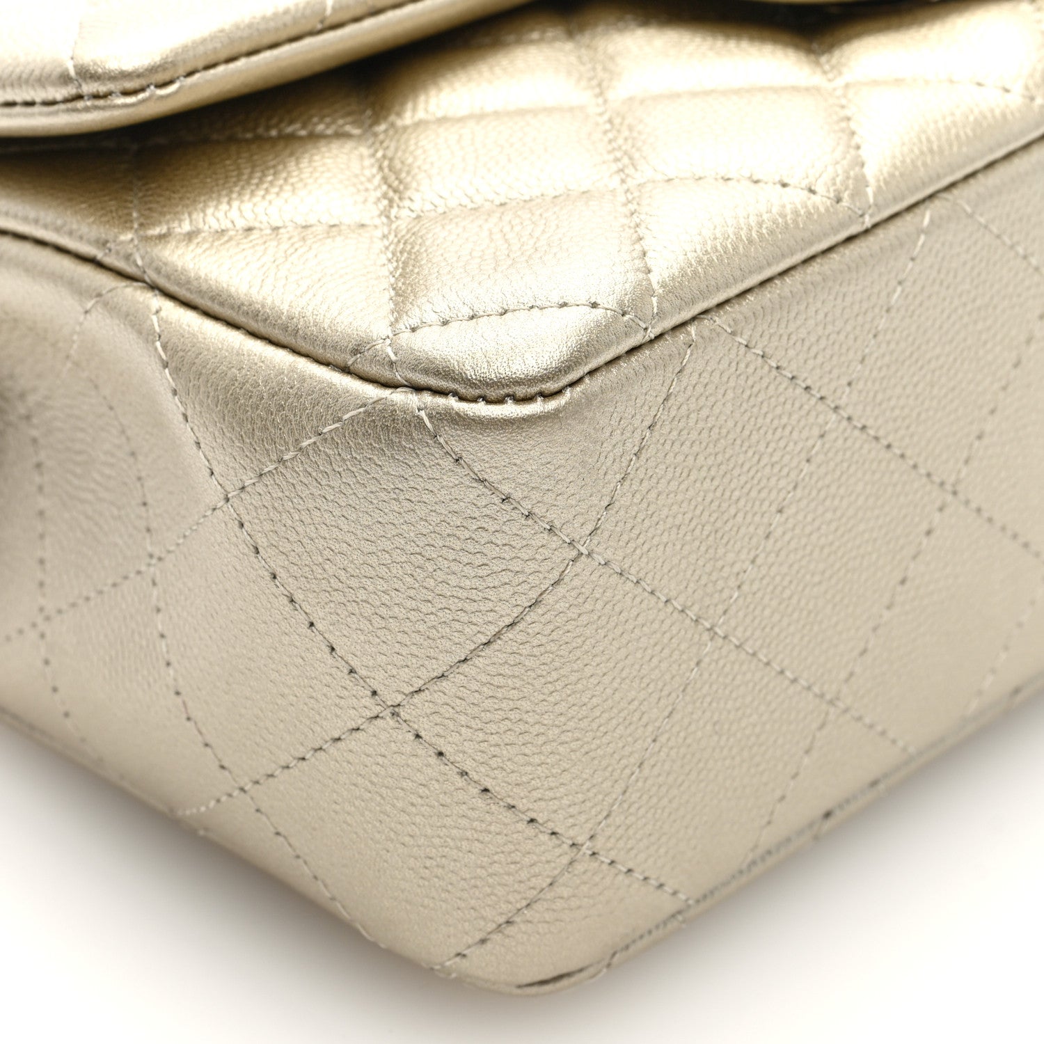 Chanel Metallic Caviar Quilted Mini Rectangular Flap Gold 8 of 9