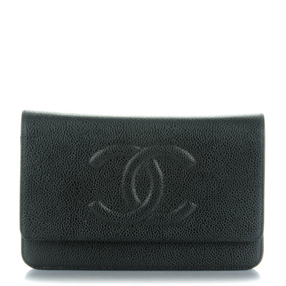Chanel Caviar Timeless CC Wallet On Chain WOC Black 1 of 8