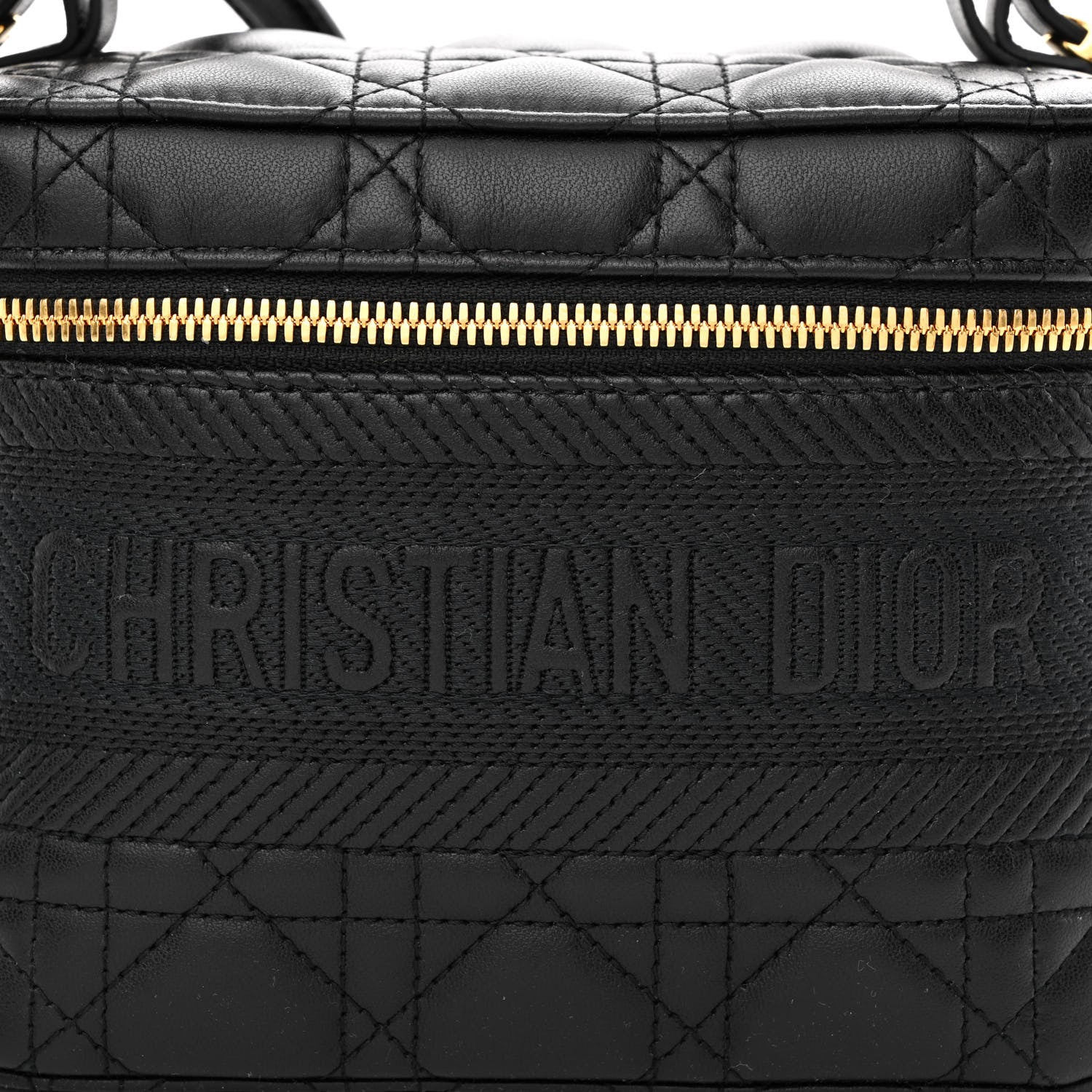 Christian Dior Lambskin Cannage Small Diortravel Vanity Case Black 8 of 10
