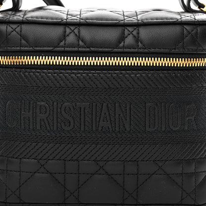 Christian Dior Lambskin Cannage Small Diortravel Vanity Case Black 8 of 10