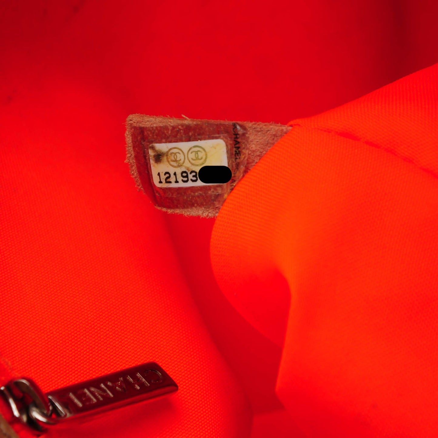 Patent Quilted Day Glo Flap Bag Beige