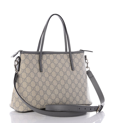 Gucci GG Supreme Monogram Small Zippered Tote Ecru Grigio 2 of 9