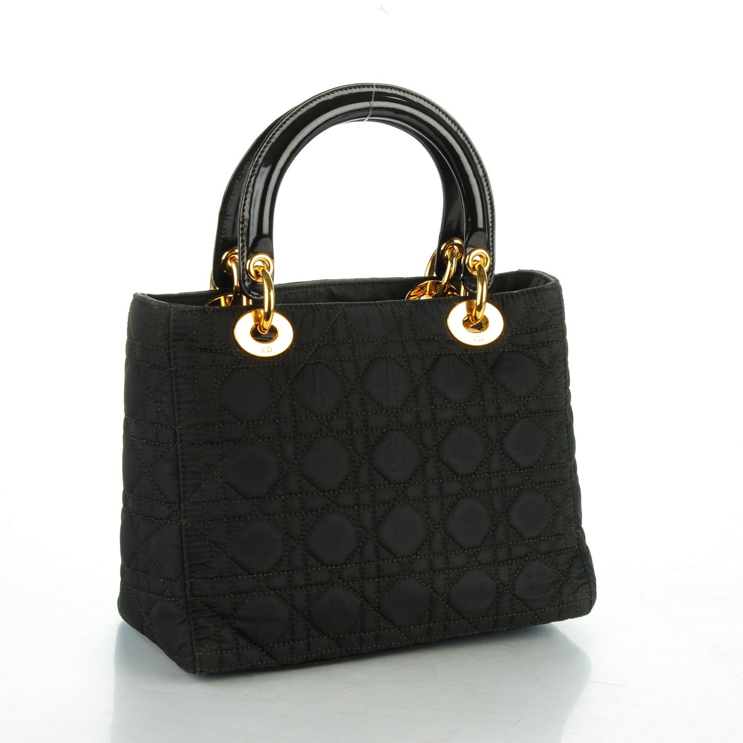 Nylon Cannage Medium Lady Dior Marron Fonce