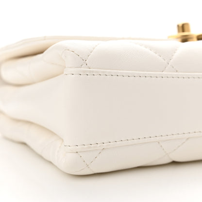 Chanel Lambskin Quilted Small CC Crystal Logo Chain Flap White 9 of 10