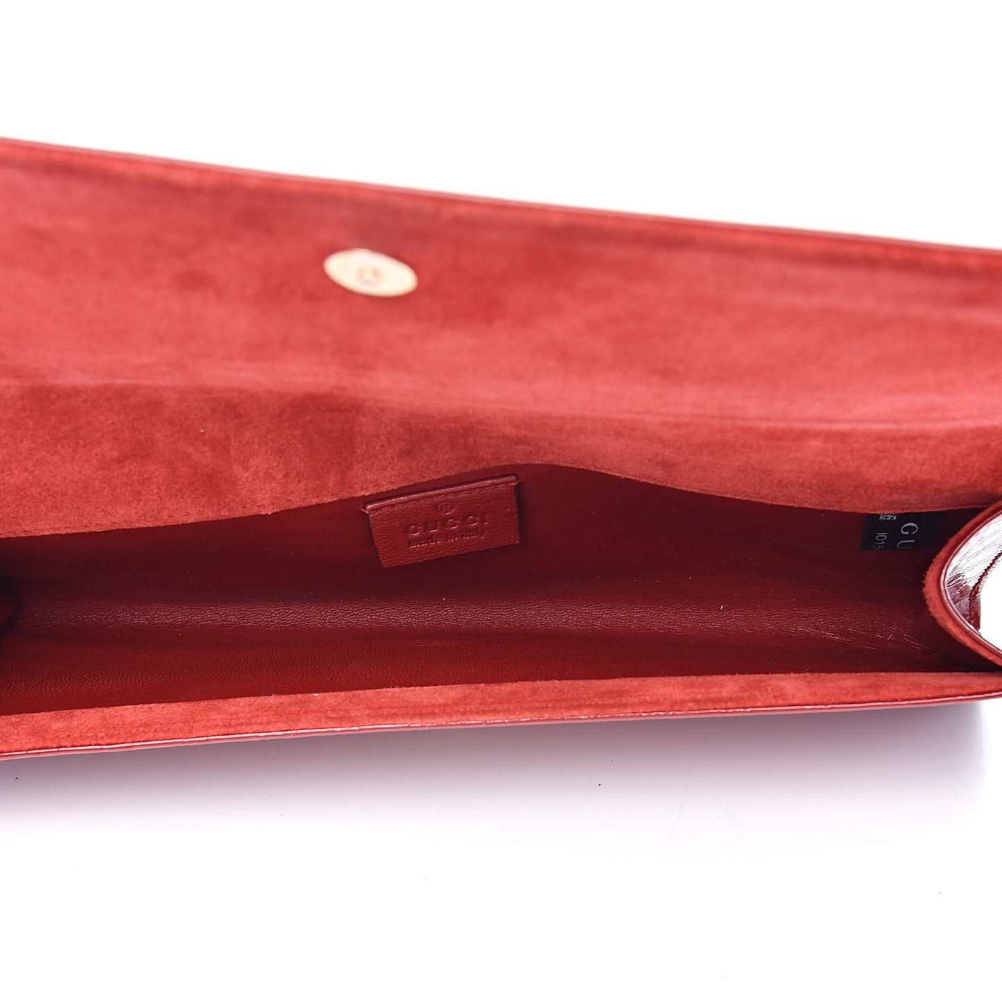 Patent Microguccissima Small Broadway Clutch Rose Bed