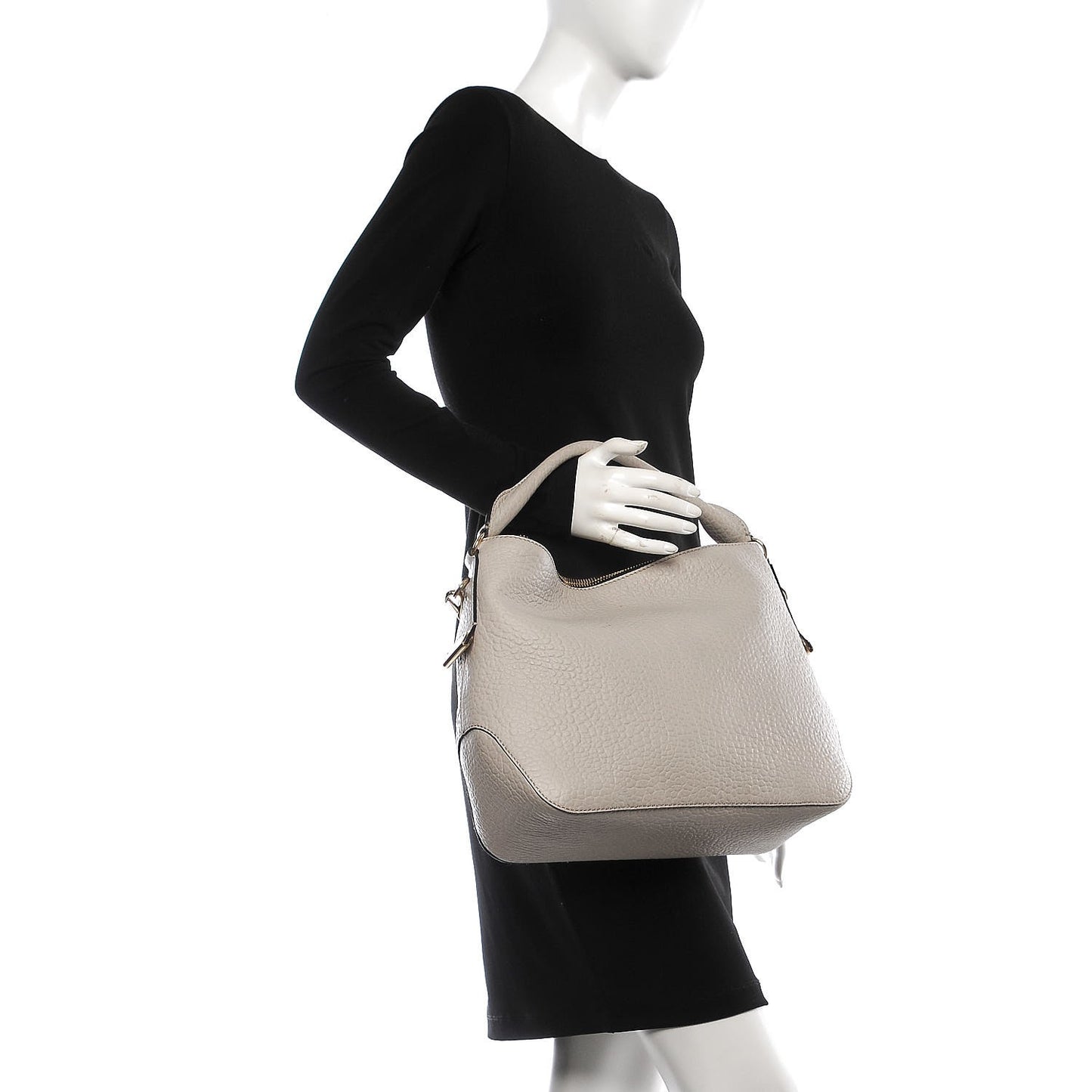 Heritage Grain Small Ledbury Hobo Stone White