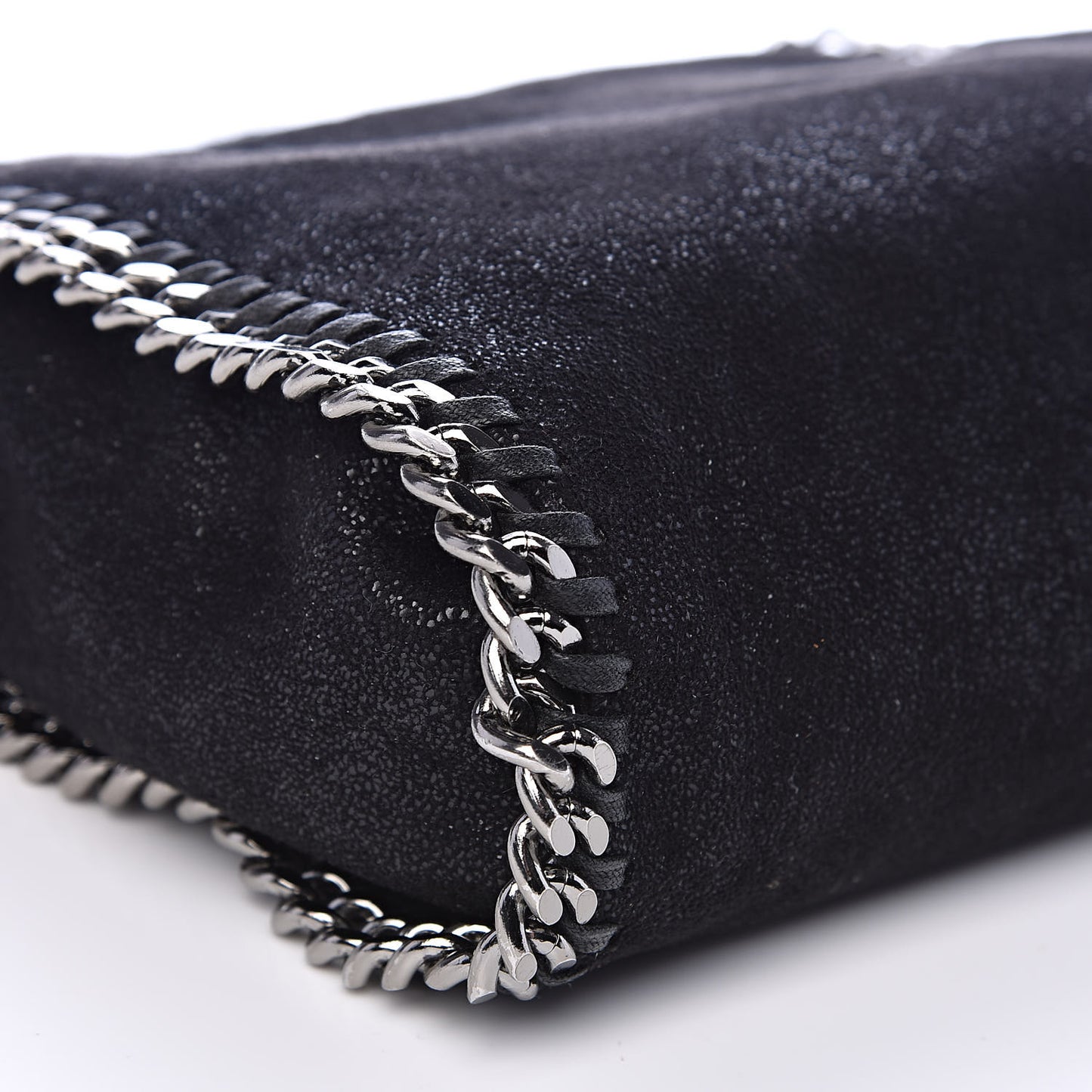 Shaggy Deer Mini Falabella Fold Over Tote Black