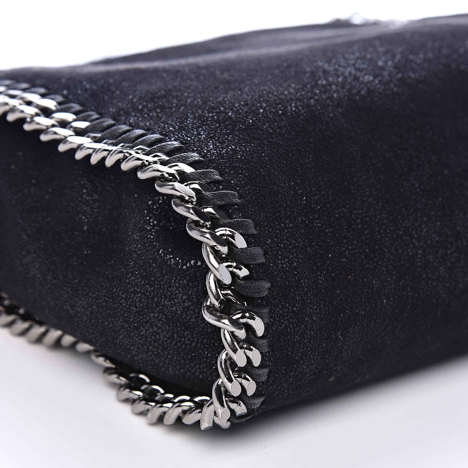 Stella McCartney Shaggy Deer Mini Falabella Fold Over Tote Black 8 of 9