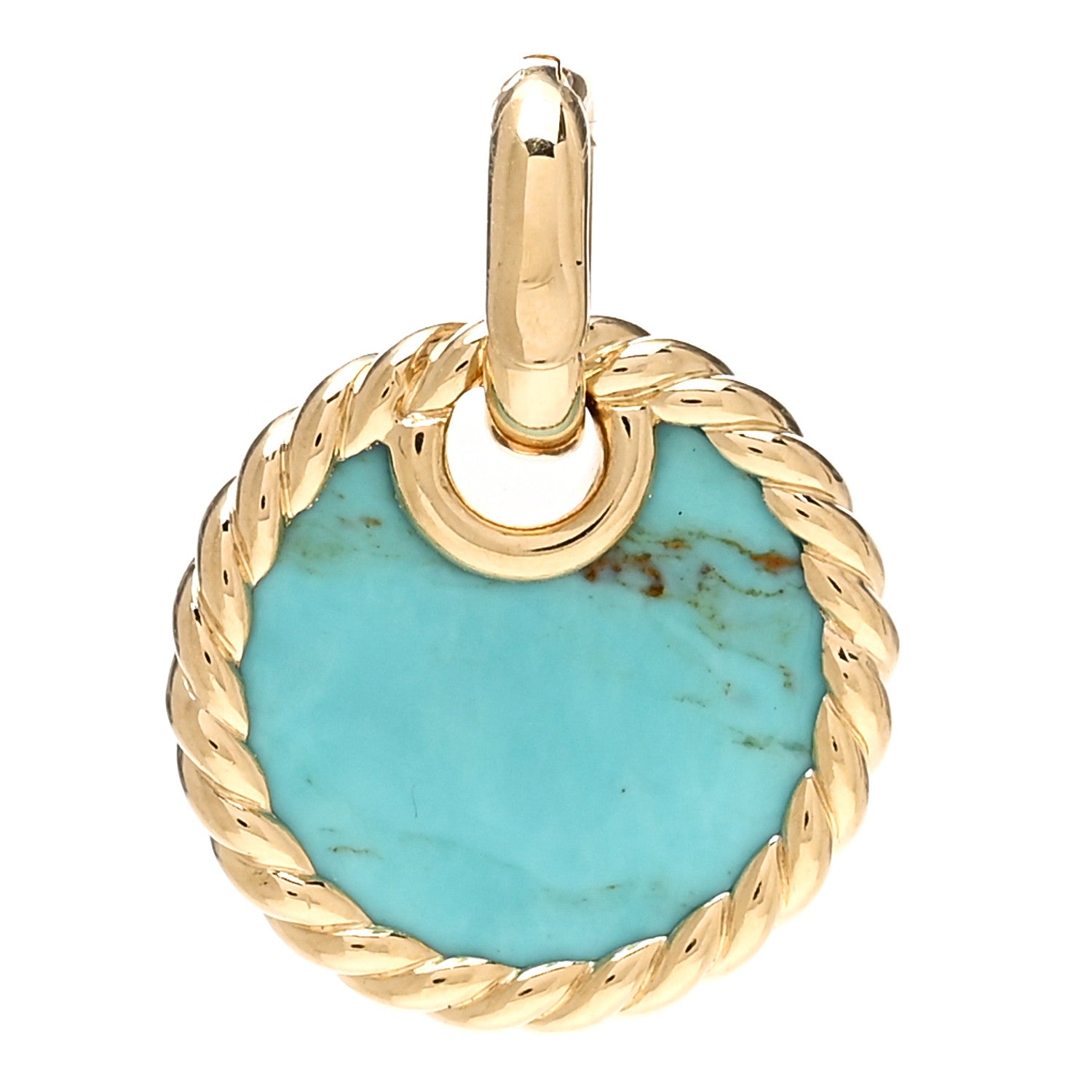 David Yurman 18K Yellow Gold Turquoise Elements Pendant 1 of 3