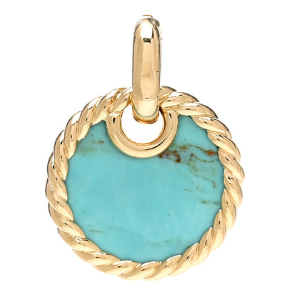 David Yurman 18K Yellow Gold Turquoise Elements Pendant 1 of 3