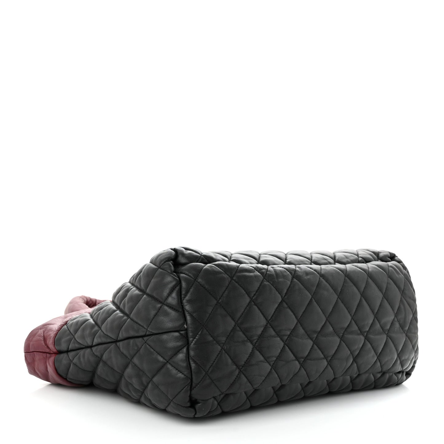Lambskin Quilted Medium Coco Cocoon Reversible Tote Black