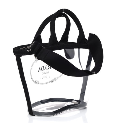 Prada Plexiglass Canapa Small Shopper Tote Black 5 of 12