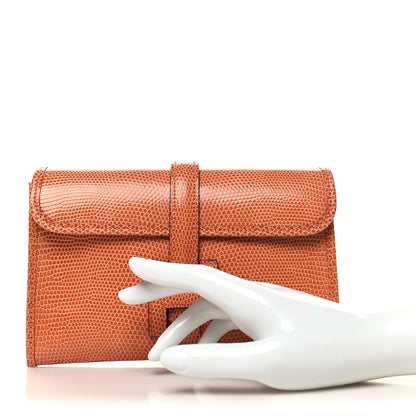 Hermes Lizard Mini Jige Elan Clutch Orange 2 of 11