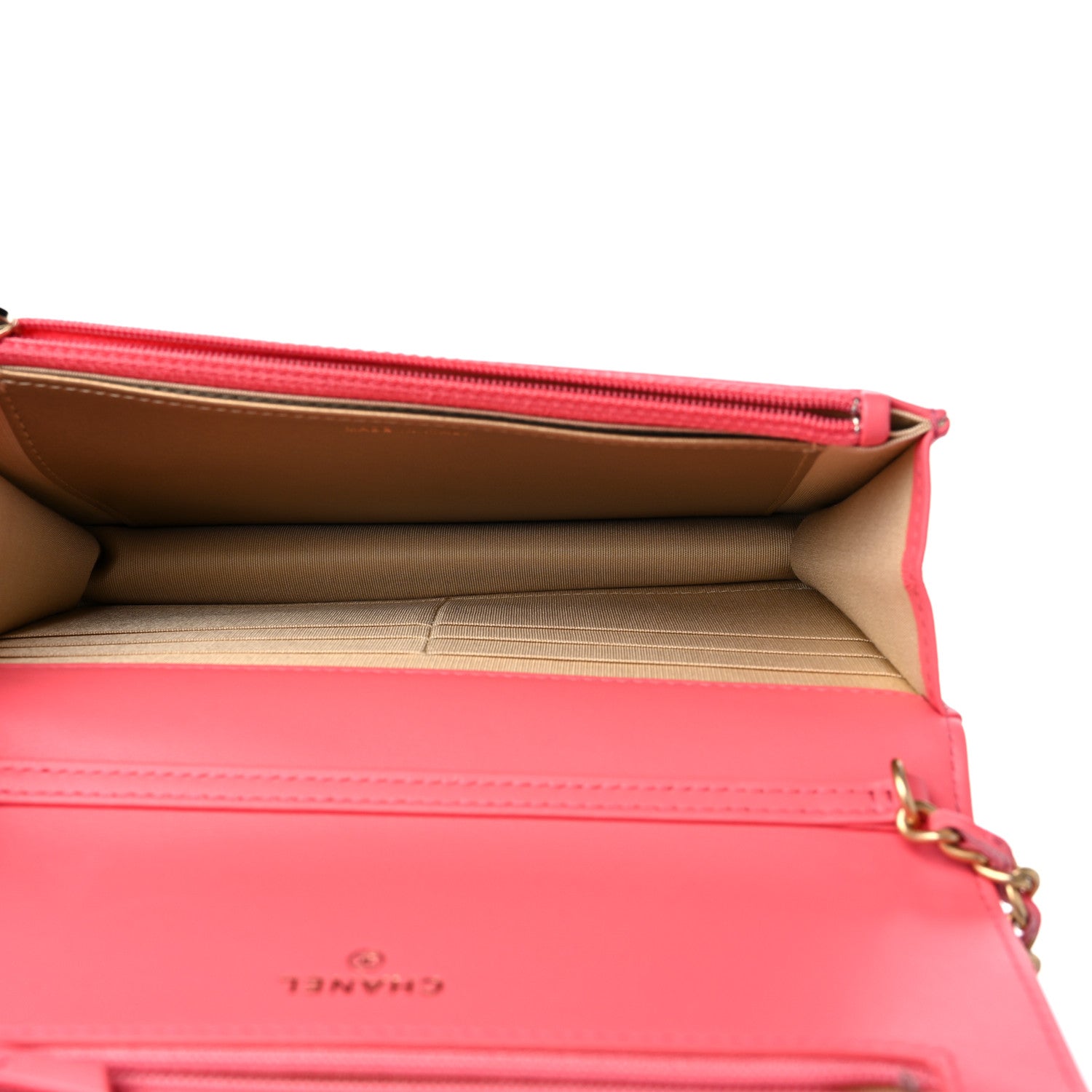 Chanel Lambskin Quilted CC Pearl Crush Wallet on Chain WOC Pink 5 of 10