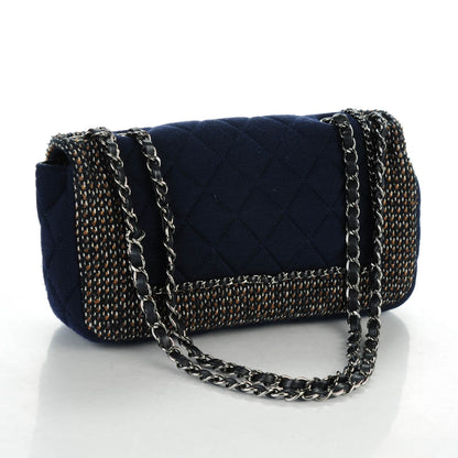 Chanel Tweed Chain Medium Single Flap Blue 3 of 7