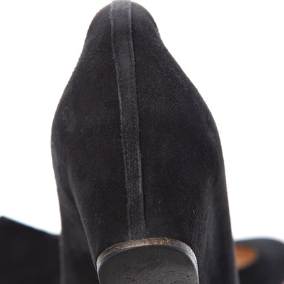 Christian Louboutin Veau Velours New Peanut 45 Wedge Pumps 39 Black 12 of 13