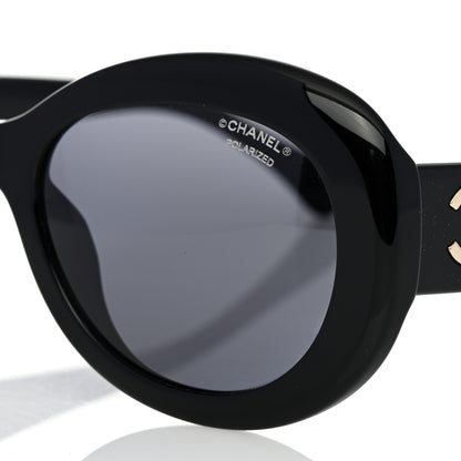 Chanel Acetate Polarized Oval CC Sunglasses 5469-B-A 7 of 8