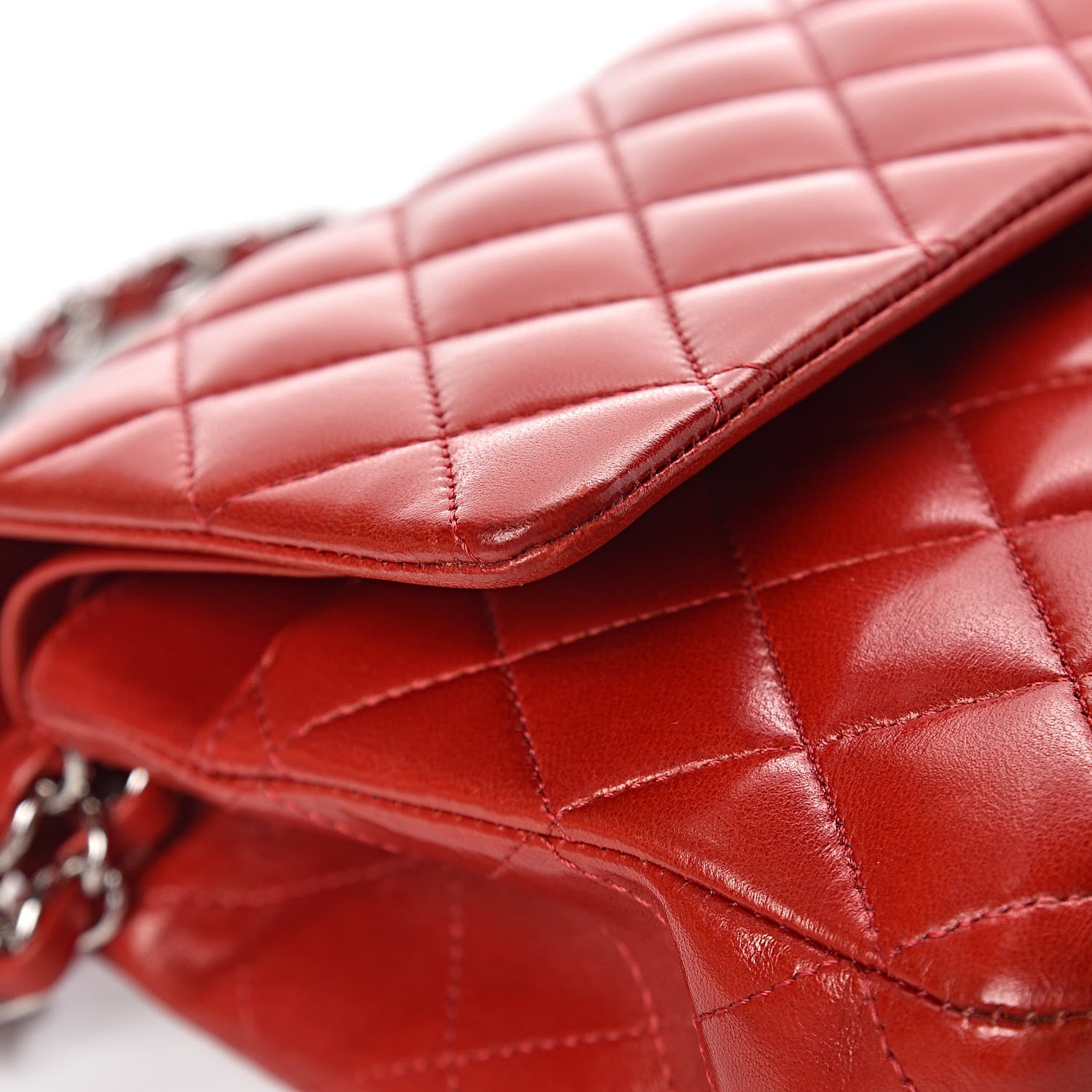Chanel Lambskin Quilted Medium Double Flap Red 12 of 19