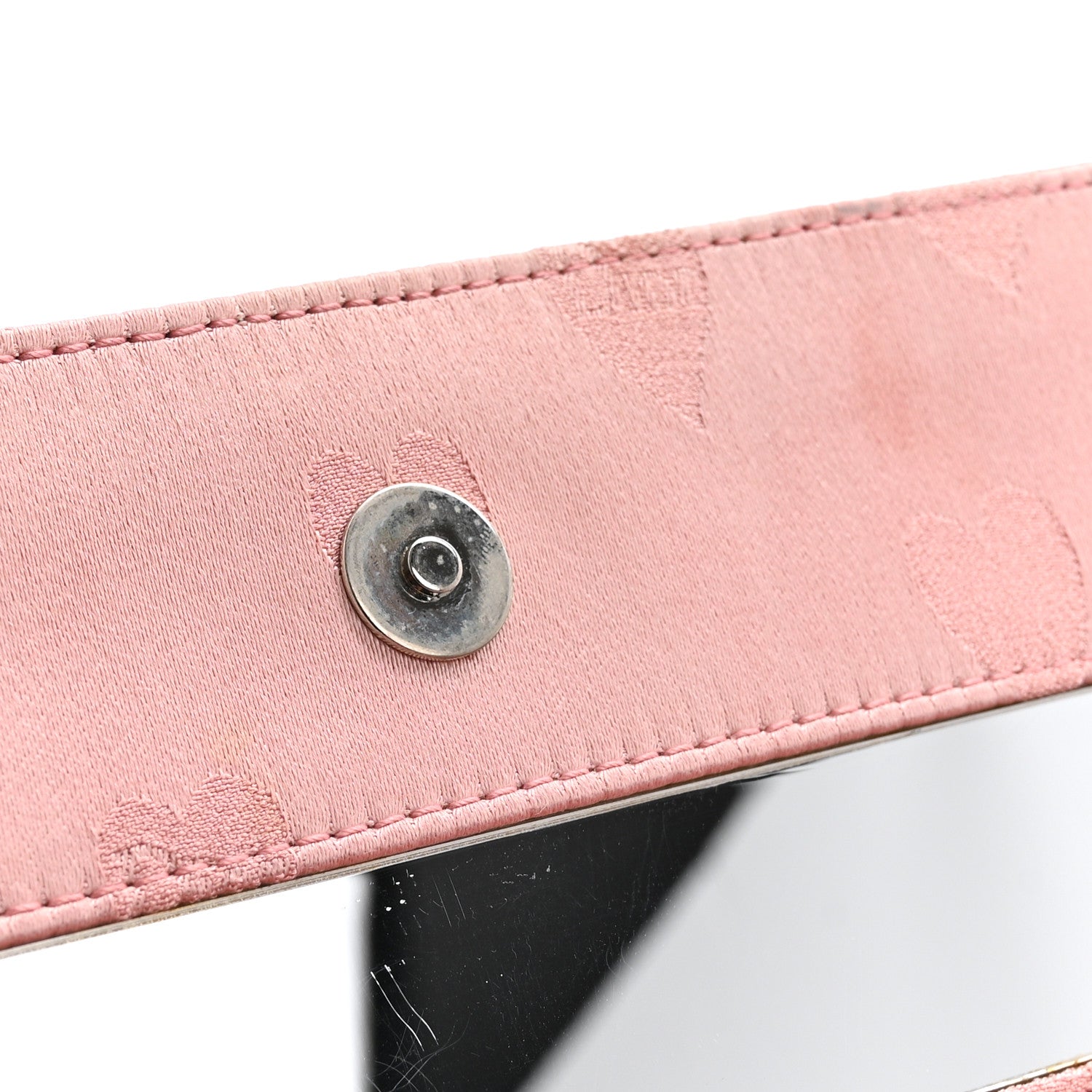 Christian Dior Satin Patent Heart D Trick Clutch Pink Black 12 of 14