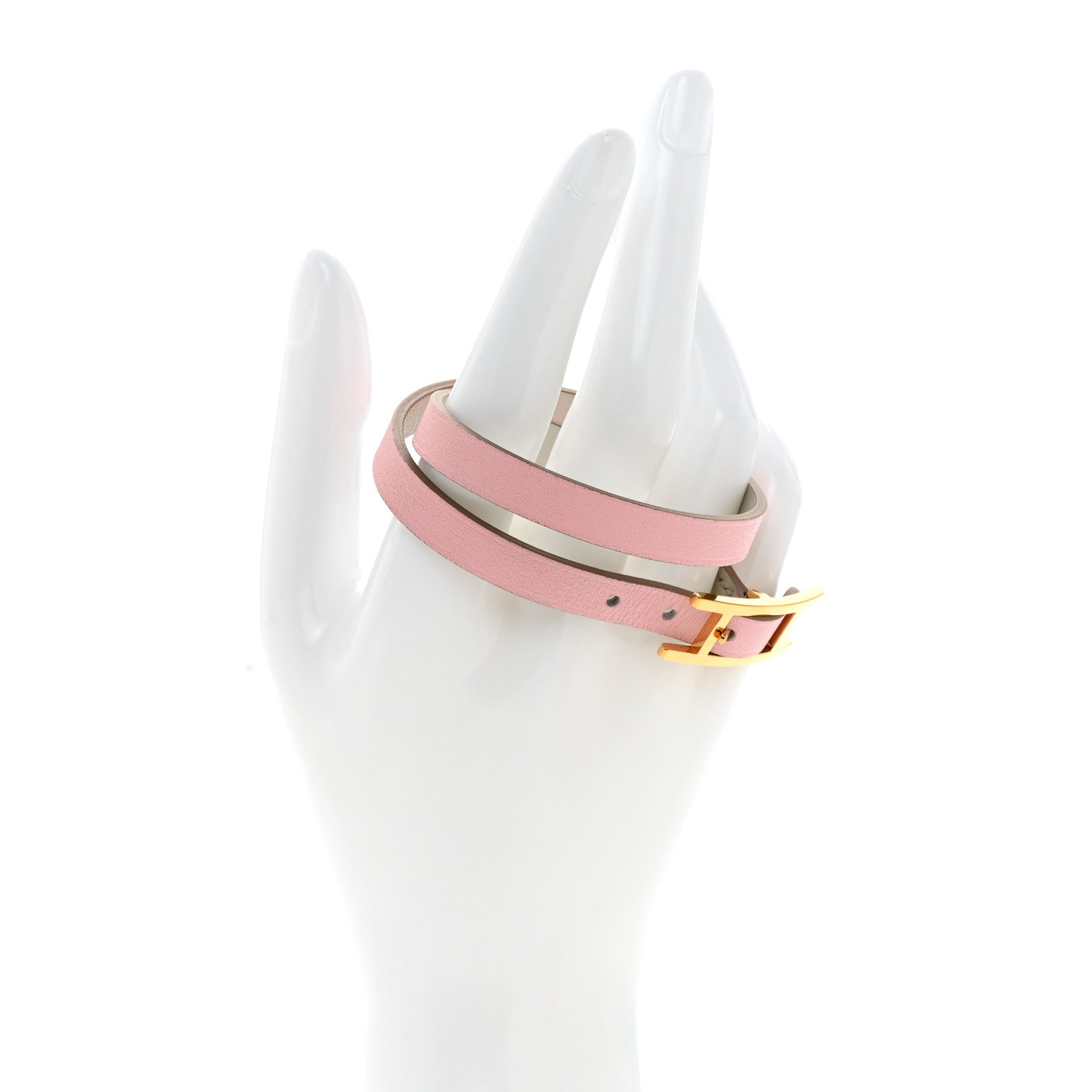 Hermes Swift Behapi Double Tour Bracelet T2 Rose Sakura Gris Perle 2 of 5
