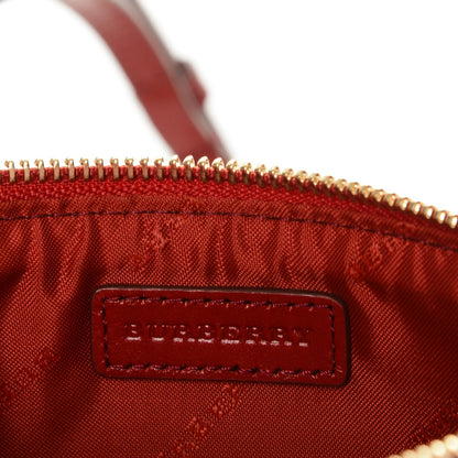 Burberry Haymarket Check Small Peyton Crossbody Clutch Bag Military Red 6 of 7