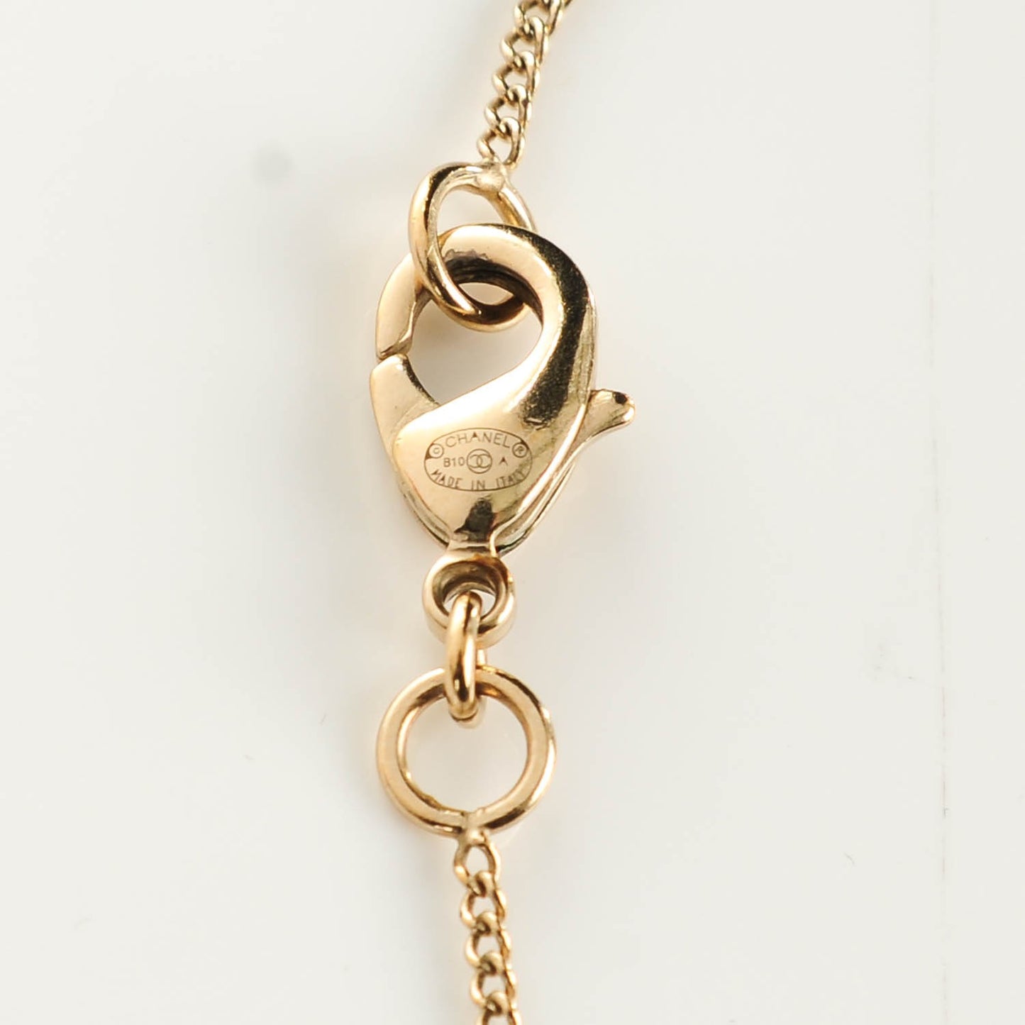 Enamel CC Camellia Necklace White