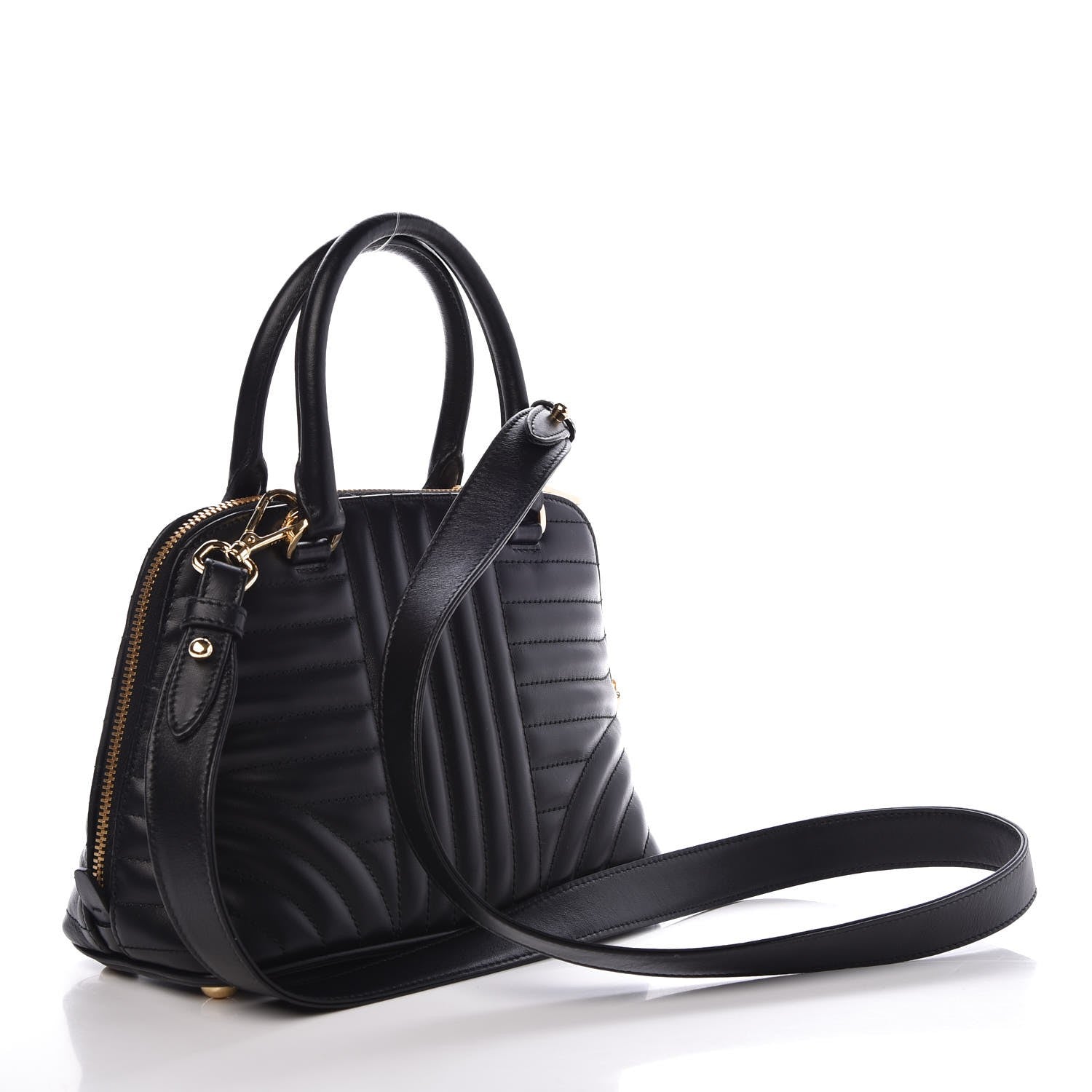 Prada Soft Calfskin Impunture Diagramme Promenade Tote Black 4 of 7