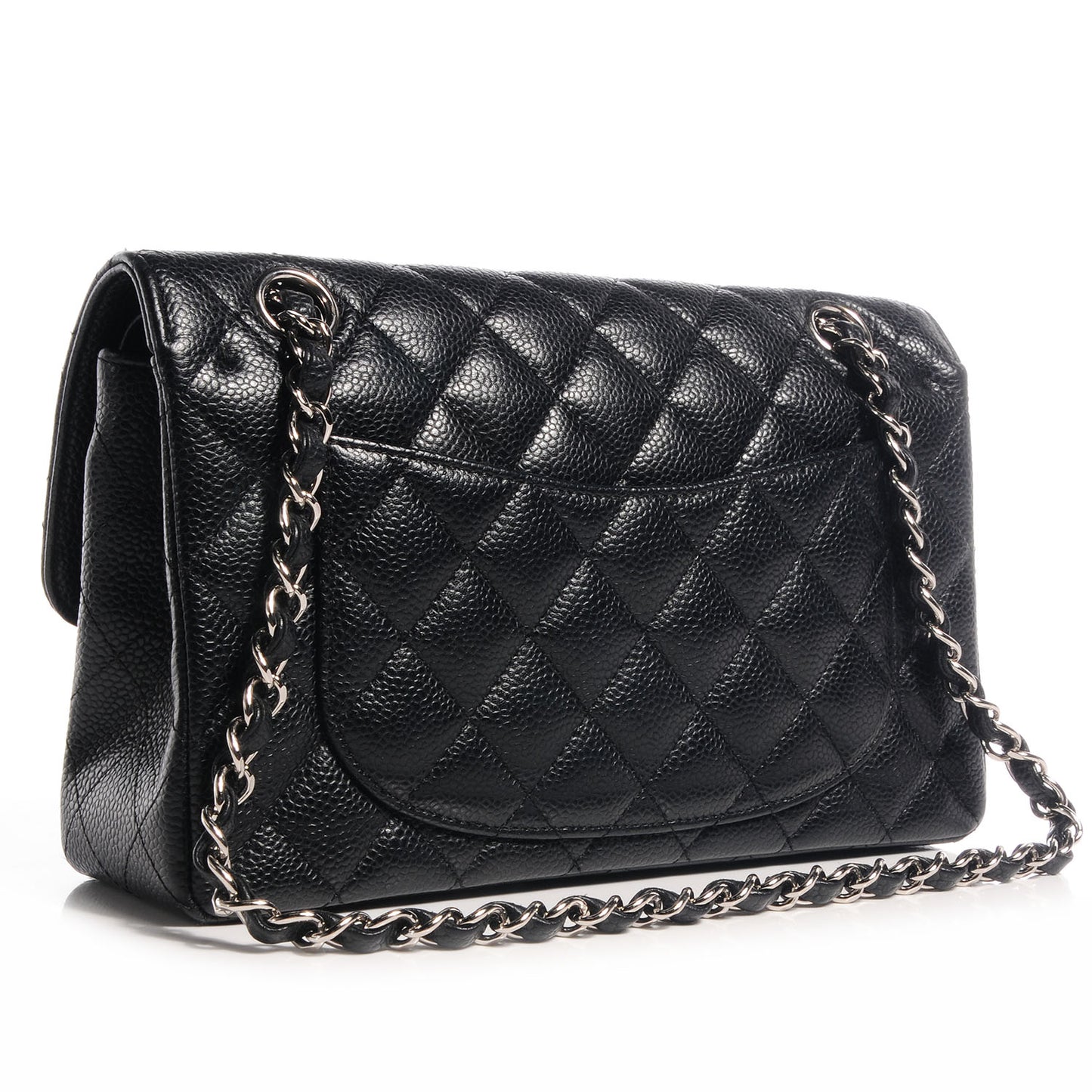 Caviar Quilted Small Double Flap Black