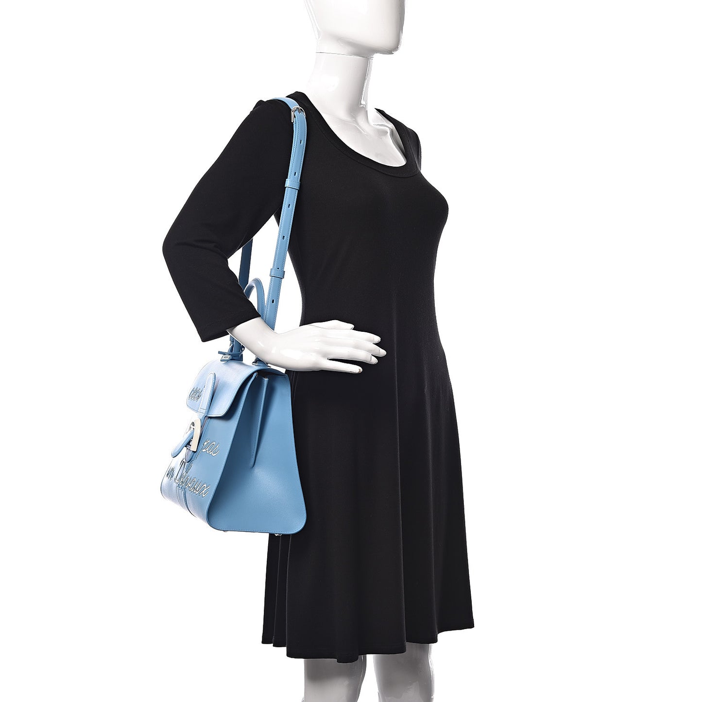 Box Calfskin MM L'Humour Brillant Satchel Ciel