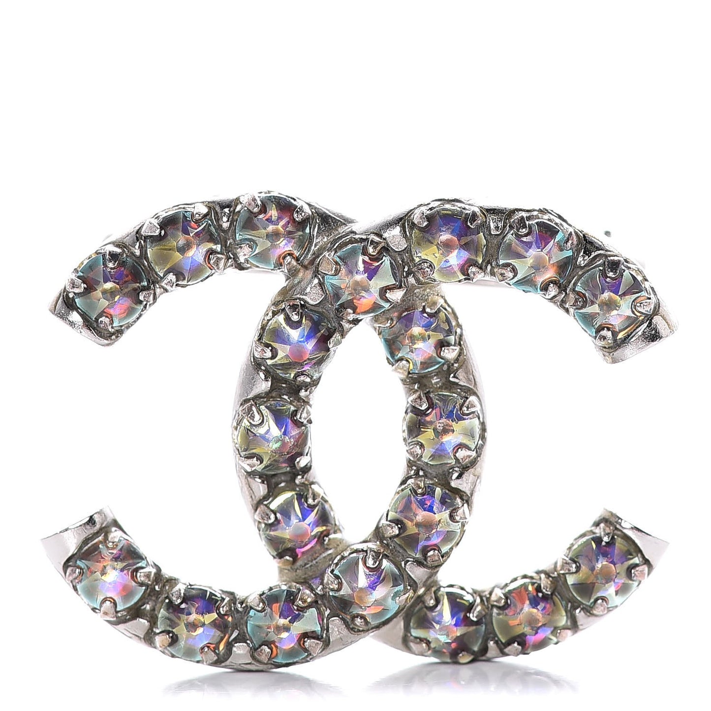 Ruthenium Crystal CC Brooch Iridescent