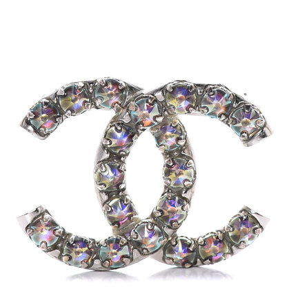 Chanel Ruthenium Crystal CC Brooch Iridescent 1 of 5
