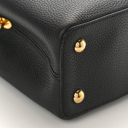 Louis Vuitton Taurillon Capucines PM Black Arizona Beige Ruby Red 7 of 8