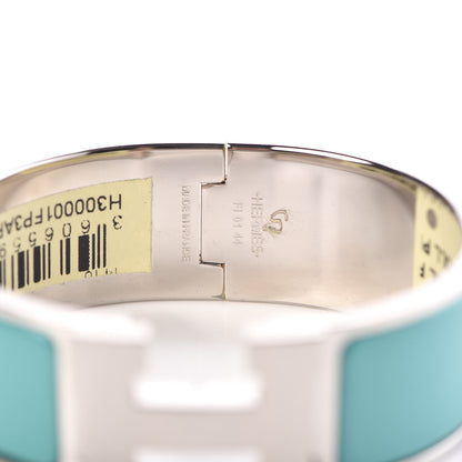 Hermes Enamel Wide Clic Clac H Bracelet PM Bleu Atoll 4 of 4