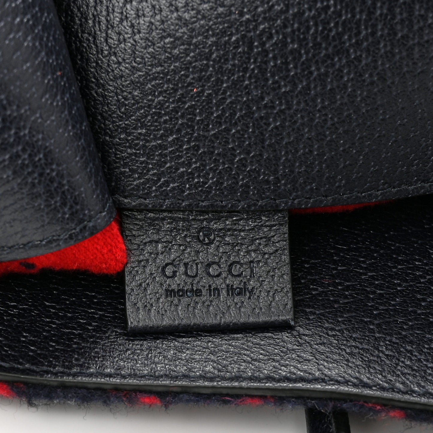 Covered Wool Textured Dollar Calfskin GG Monogram Large Tote Bag Blue Red