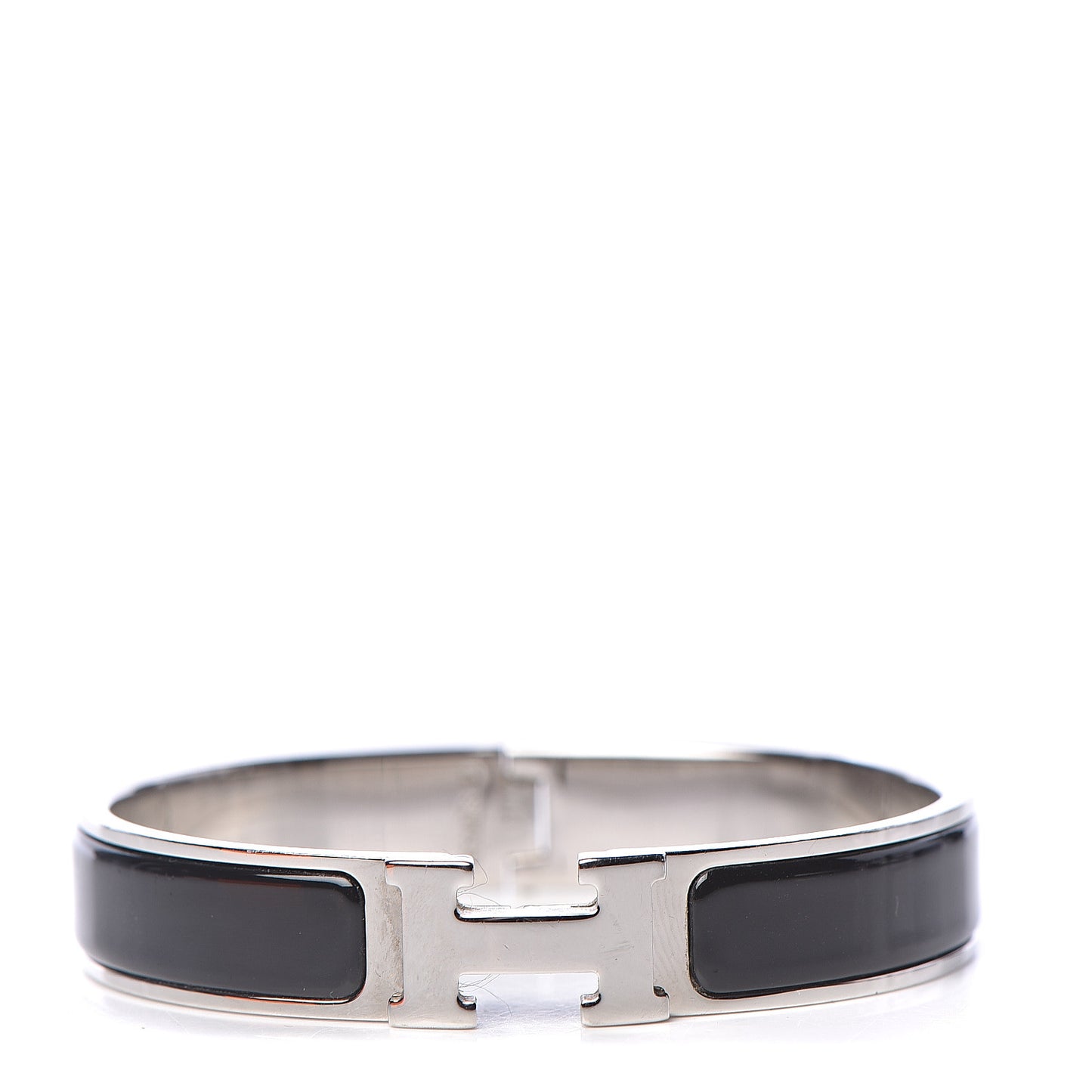 Enamel Narrow Clic Clac H Bracelet PM Black