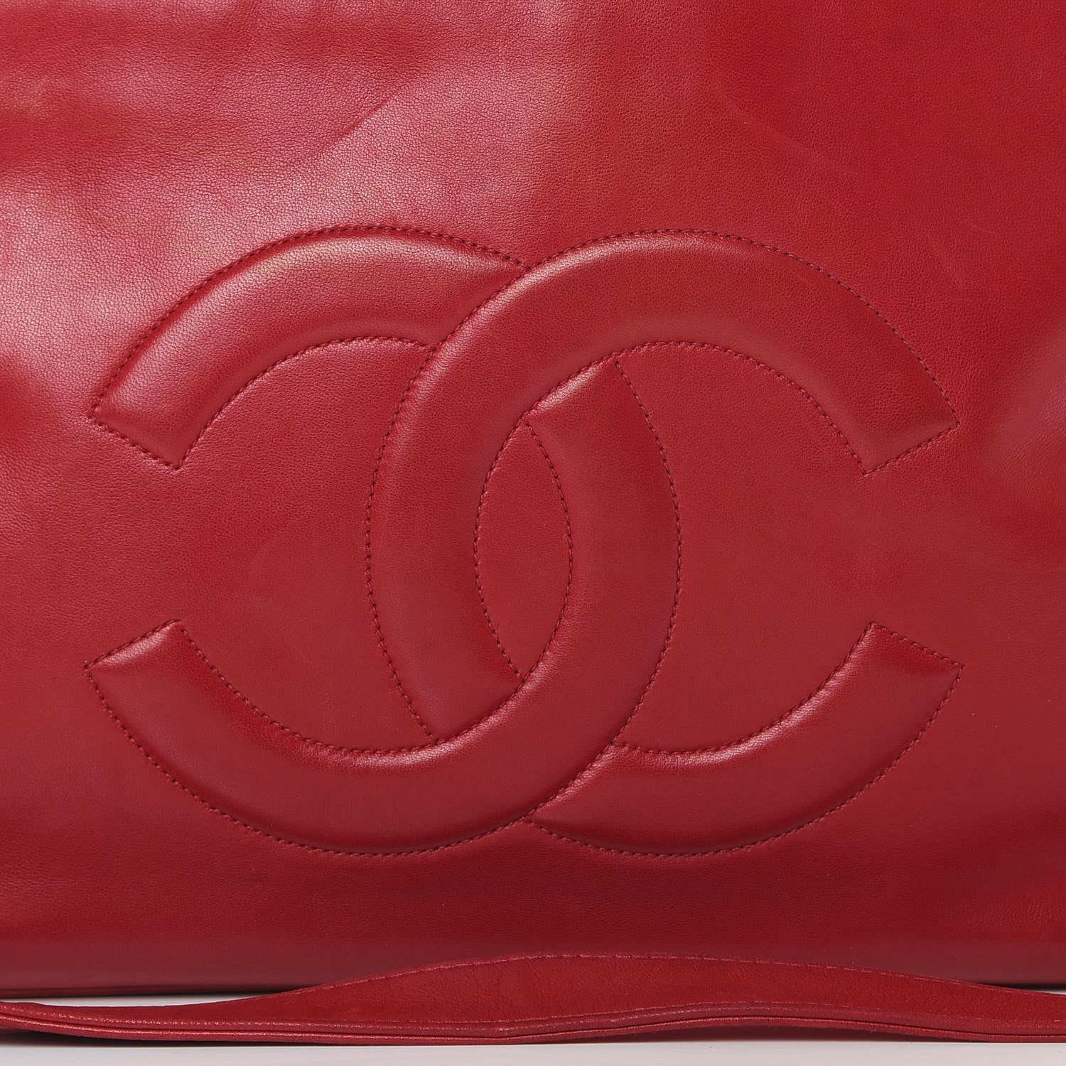 Chanel Lambskin CC Shoulder Bag Red 9 of 20