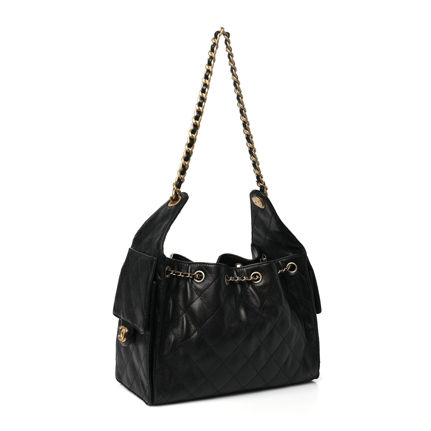 Caviar Quilted Small Chanel 25 Handbag Black