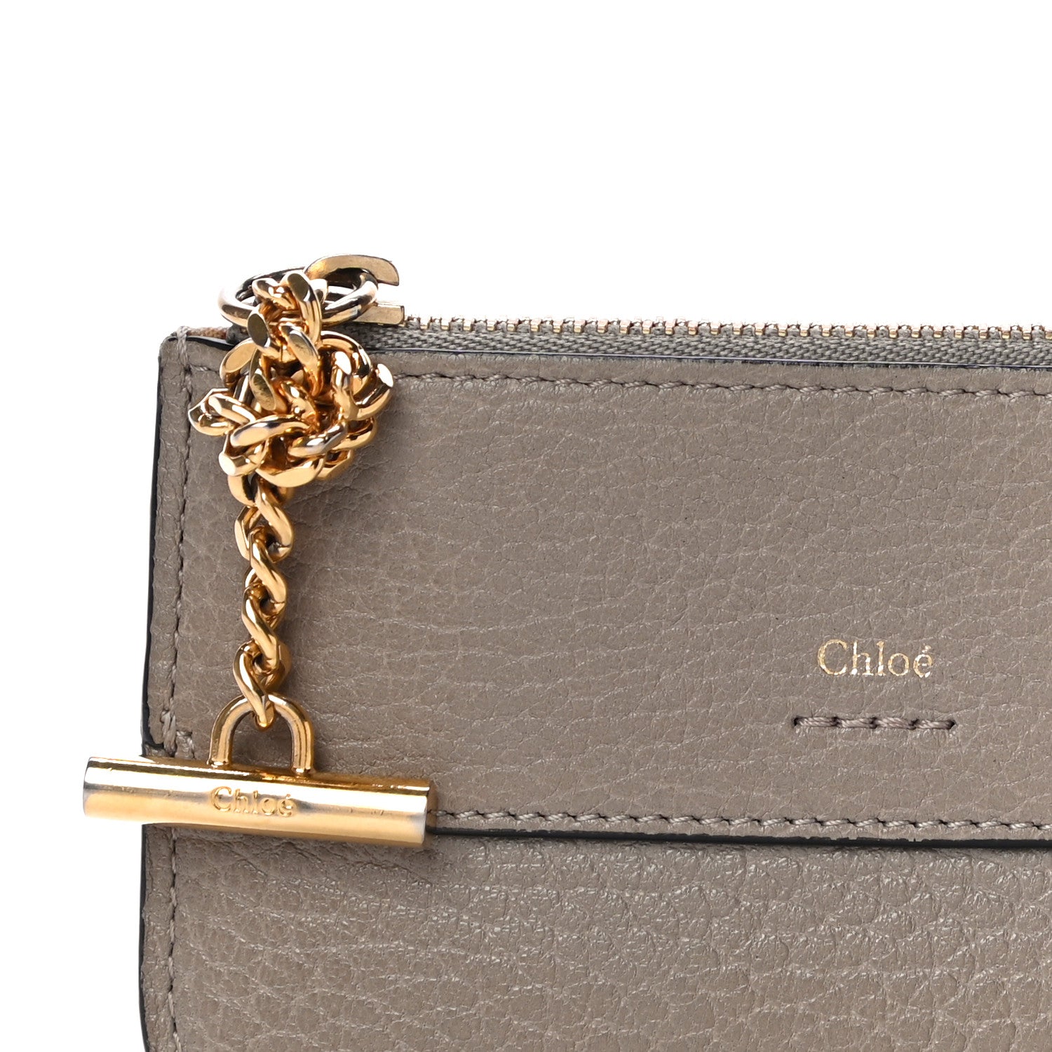 Chloe Grained Calfskin Drew Card Holder Motty Grey 6 of 10