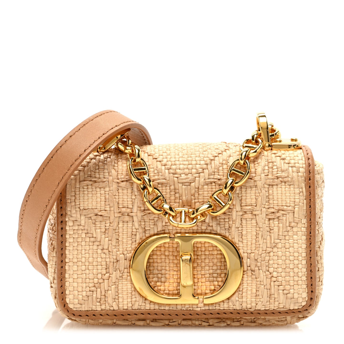 Raffia Macro Cannage Micro Caro Bag Natural
