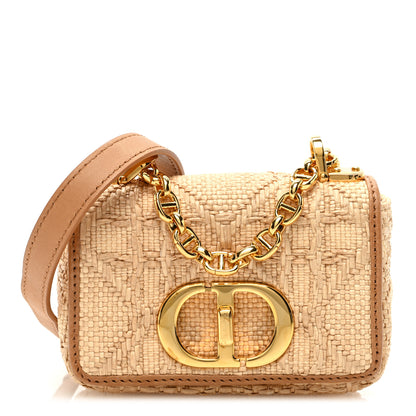 Christian Dior Raffia Macro Cannage Micro Caro Bag Natural 1 of 9