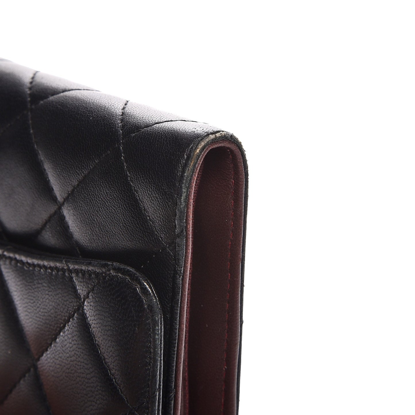 Lambskin Quilted Large Flap Wallet Black