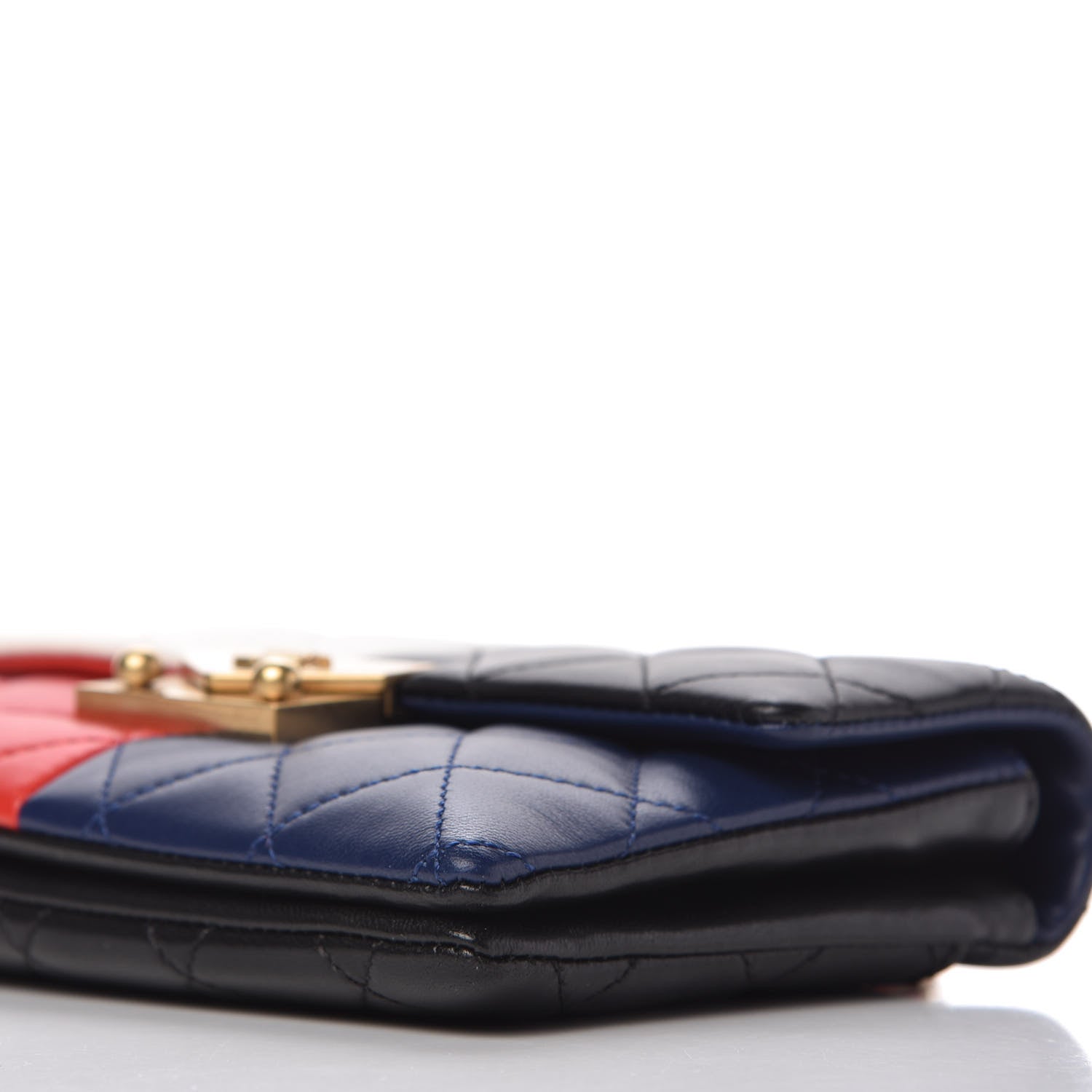 Chanel Lambskin Quilted Tri-Color Pagoda Wallet On Chain WOC Red White Blue Black 7 of 10