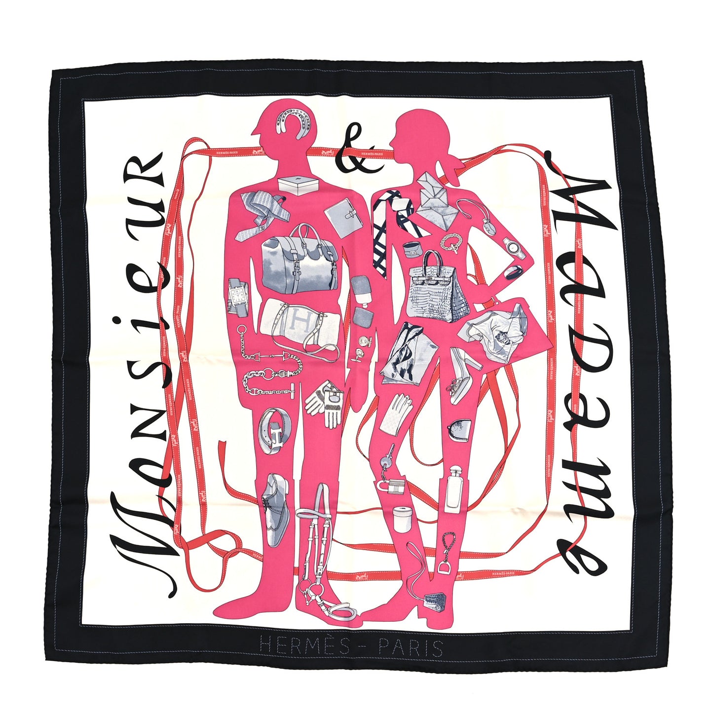 Silk Monsieur et Madame Scarf 90