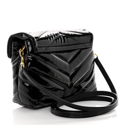 Saint Laurent Patent Y Quilted Monogram Toy Loulou Crossbody Bag Black 3 of 10