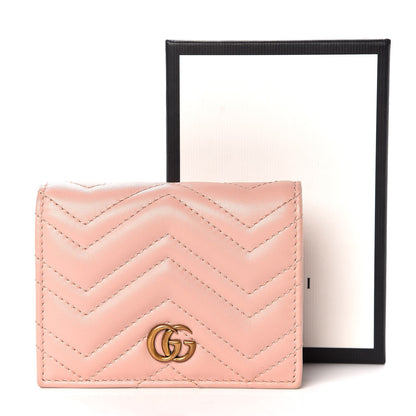 Gucci Calfskin Matelasse GG Marmont Card Case Wallet Perfect Pink 16 of 16